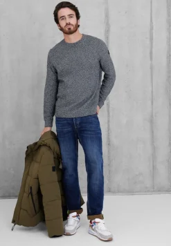 Street One Men Pullover & Sweatshirts|Big Boys*Mouliné Strickpullover anthracite grey melange