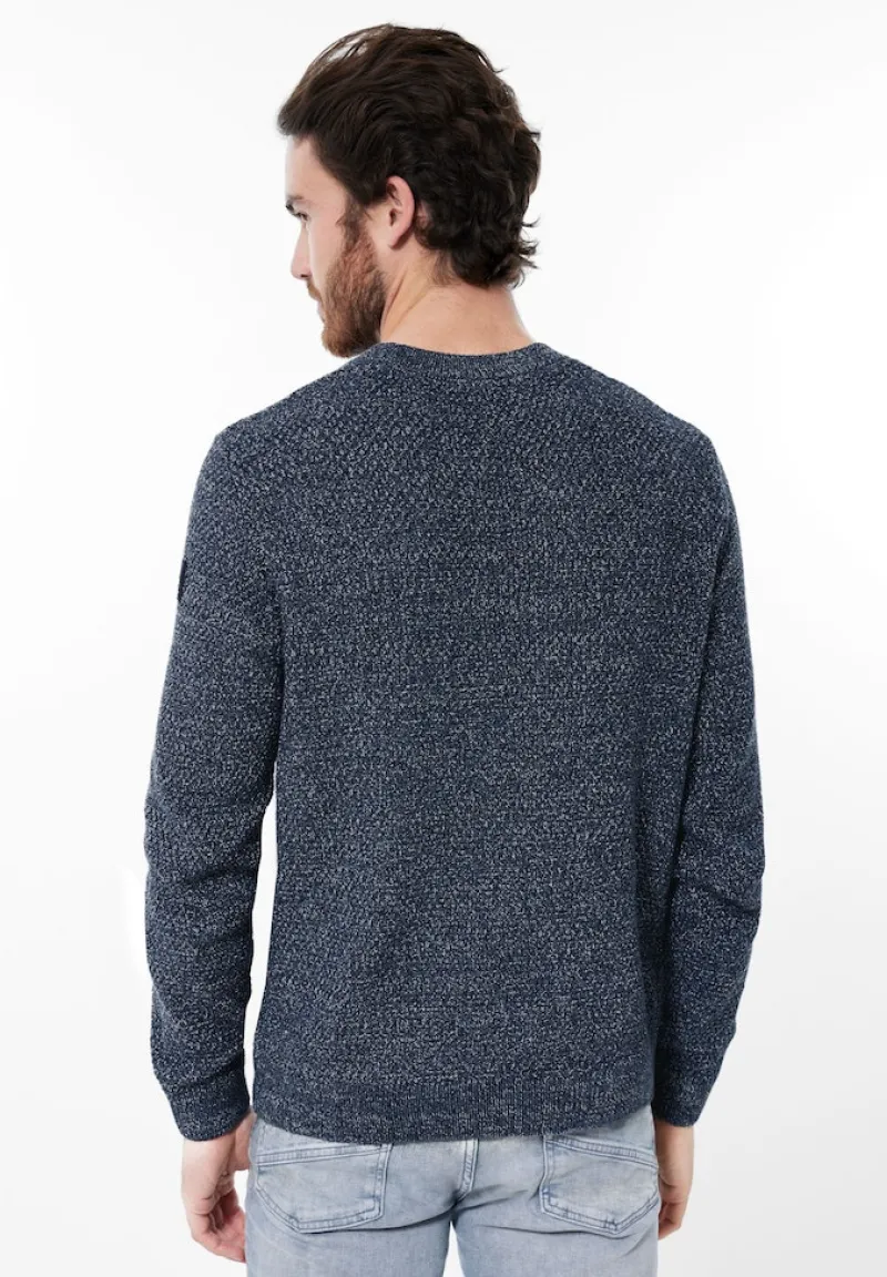 Street One Men Pullover & Sweatshirts|Big Boys*Mouliné Strickpullover deep navy blue melange