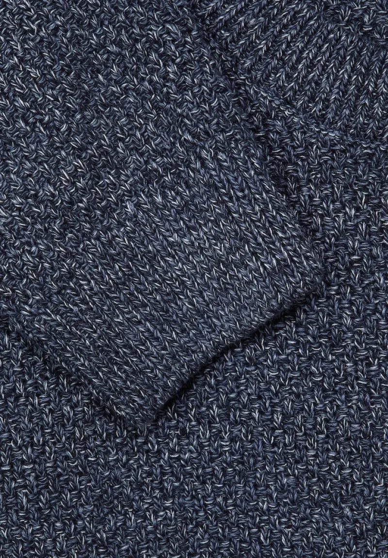 Street One Men Pullover & Sweatshirts|Big Boys*Mouliné Strickpullover deep navy blue melange