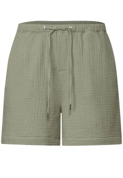 STREET ONE STUDIO Shorts*Musselin Shorts pale mud green