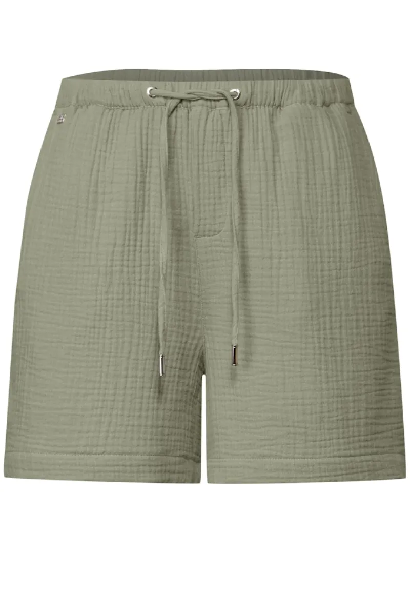 STREET ONE STUDIO Shorts*Musselin Shorts pale mud green