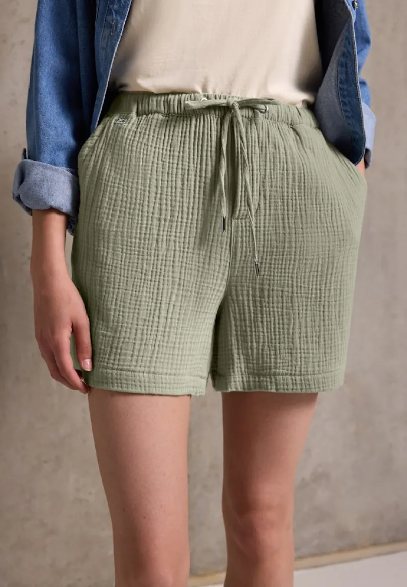 STREET ONE STUDIO Shorts*Musselin Shorts pale mud green