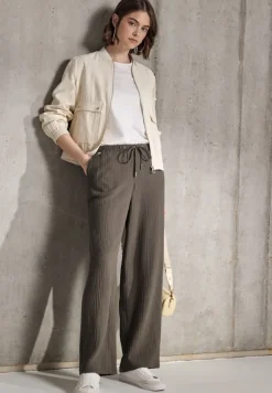 STREET ONE STUDIO Hosen*Musselin Wide Leg Hose acron brown