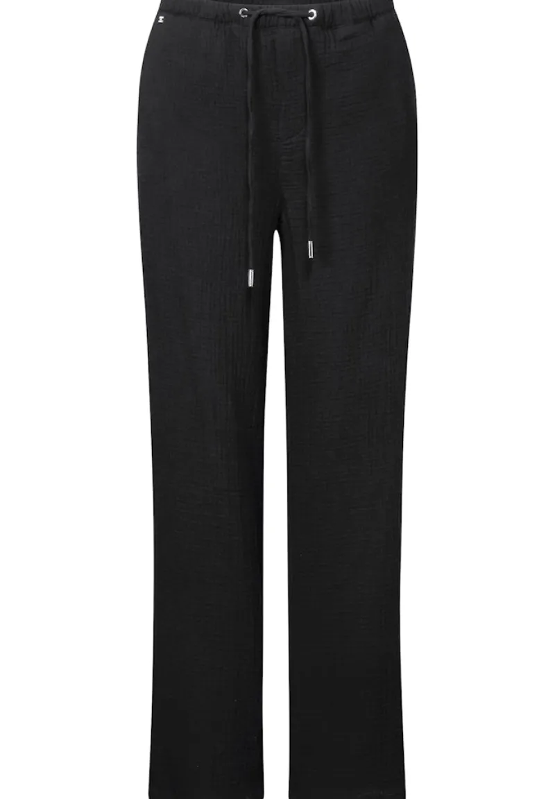STREET ONE STUDIO Hosen*Musselin Wide Leg Hose Black