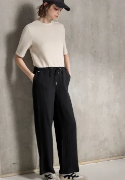 STREET ONE STUDIO Hosen*Musselin Wide Leg Hose Black
