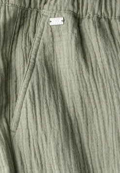 STREET ONE STUDIO Hosen*Musselin Wide Leg Hose pale mud green