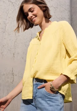 STREET ONE STUDIO Blusen*Musselin-Bluse mit Rüschen blend yellow