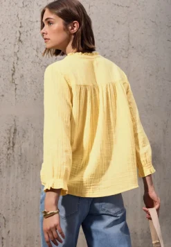 STREET ONE STUDIO Blusen*Musselin-Bluse mit Rüschen blend yellow