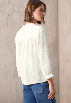 STREET ONE STUDIO Blusen*Musselin-Bluse mit Rüschen off white