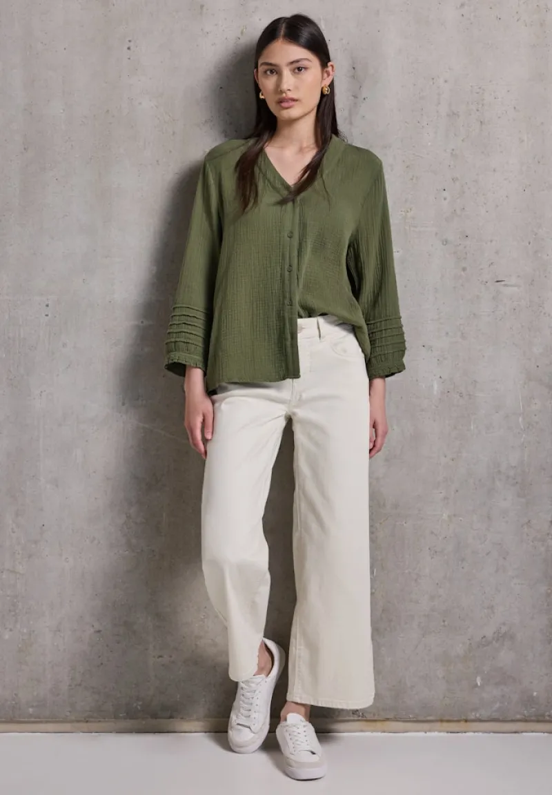 STREET ONE STUDIO Blusen*Musselintunika peridot green