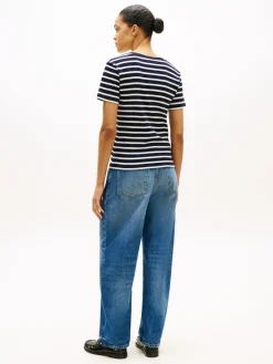 Tommy Hilfiger Shirts*NEW SLIM CODY V-NK SS nos breton desert sky- ecru