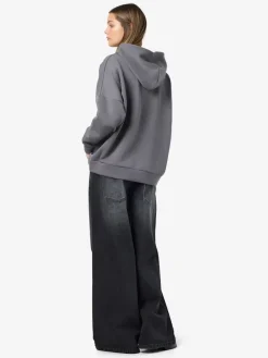 Noisy May Pullover & Sweatshirts*NMALDEN L/S LOOSE HOODIE JRS NOOS Charcoal Gray