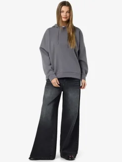 Noisy May Pullover & Sweatshirts*NMALDEN L/S LOOSE HOODIE JRS NOOS Charcoal Gray