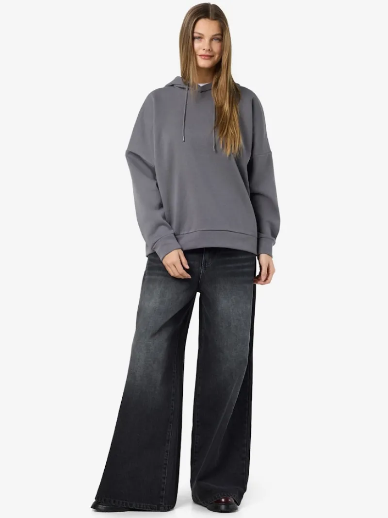 Noisy May Pullover & Sweatshirts*NMALDEN L/S LOOSE HOODIE JRS NOOS Charcoal Gray