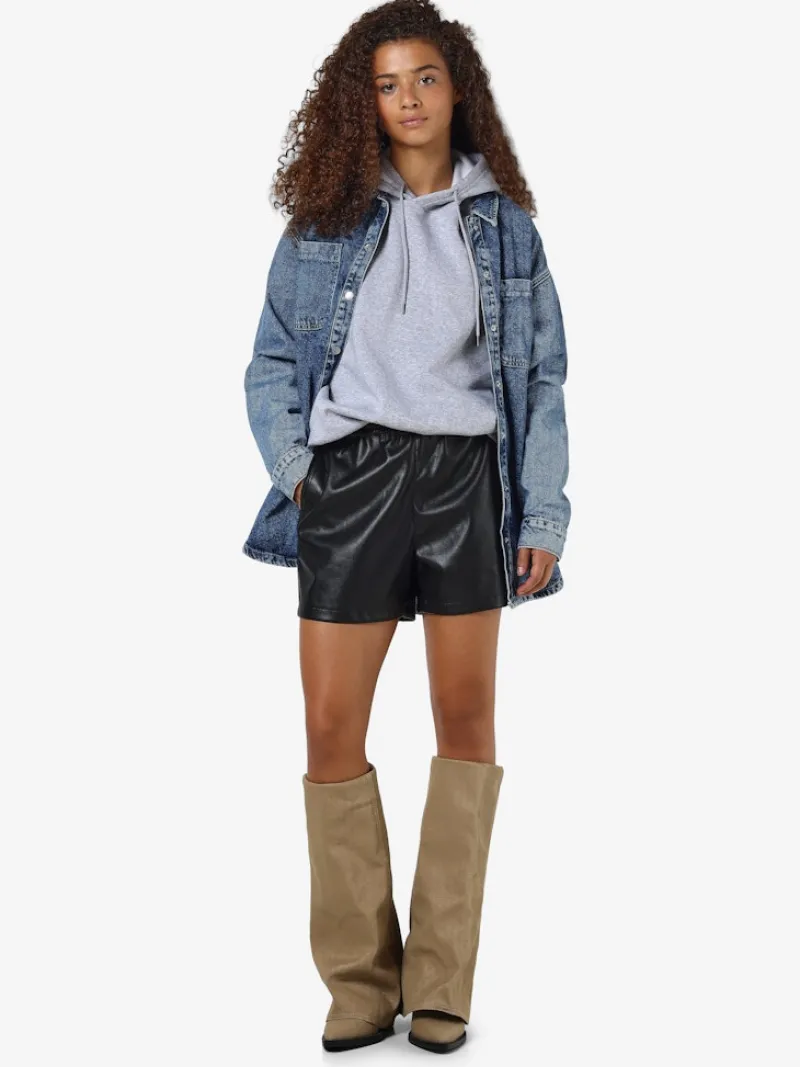 Noisy May Shorts*NMANDY PU HW SHORTS WVN NOOS Black