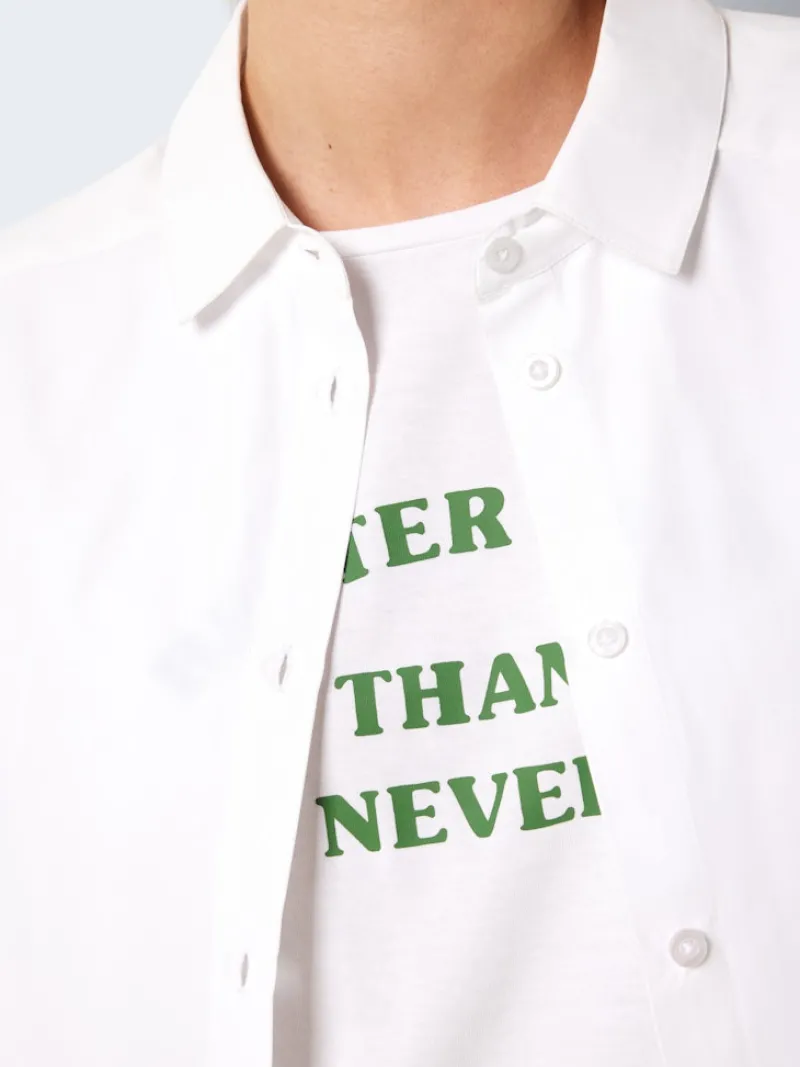 Noisy May Kleider*NMASTA L/S SHIRT DRESS FWD Bright White