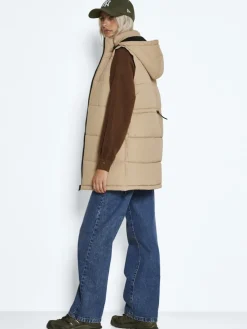 Noisy May Westen*NMAURORA HOOD VEST NOOS hellbraun2