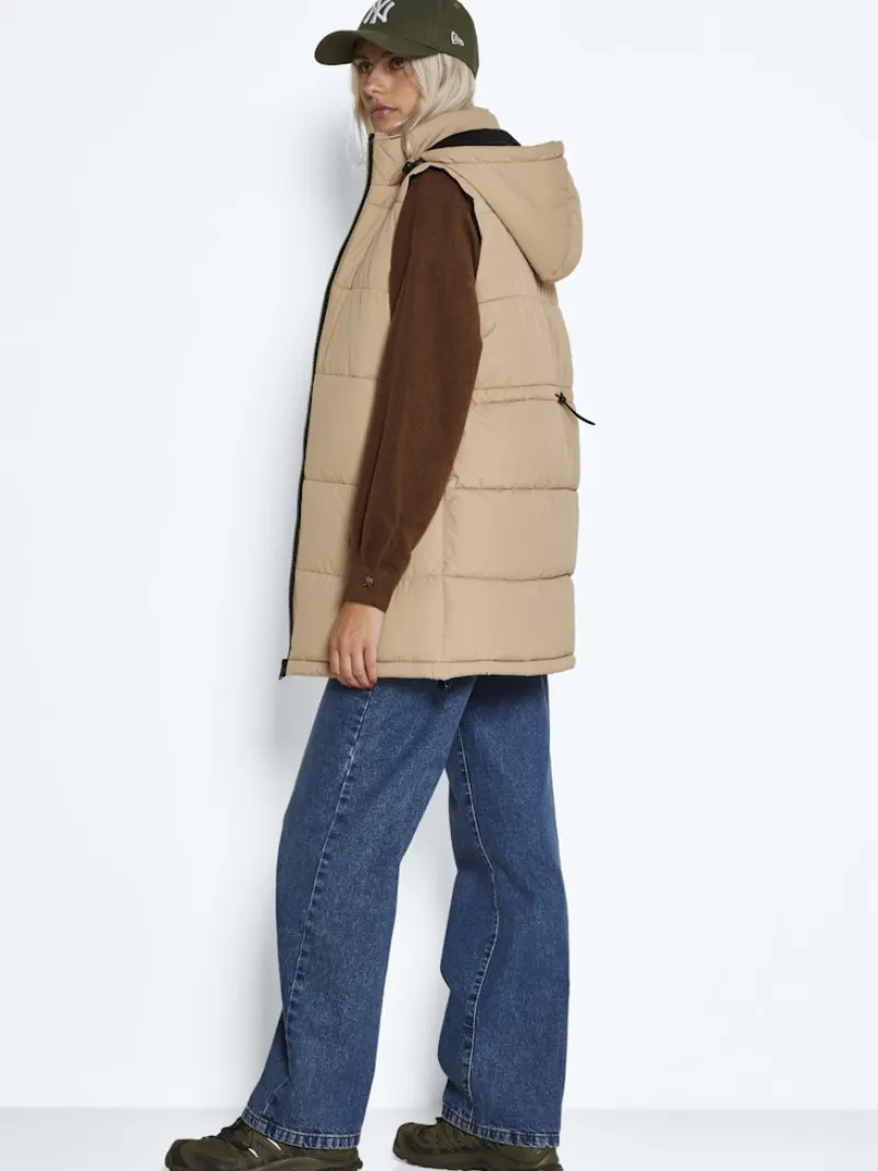 Noisy May Westen*NMAURORA HOOD VEST NOOS hellbraun2