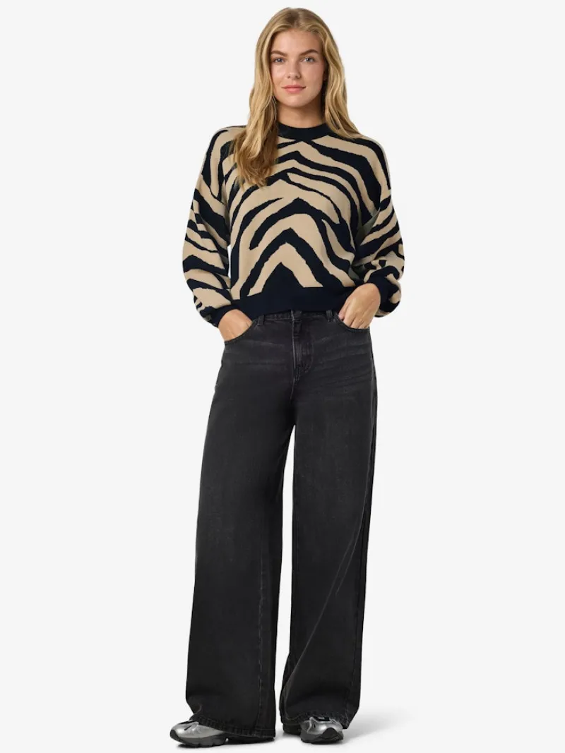 Noisy May Pullover & Sweatshirts*NMCHARLOTT L/S O-NECK KNIT FWD NOOS Black