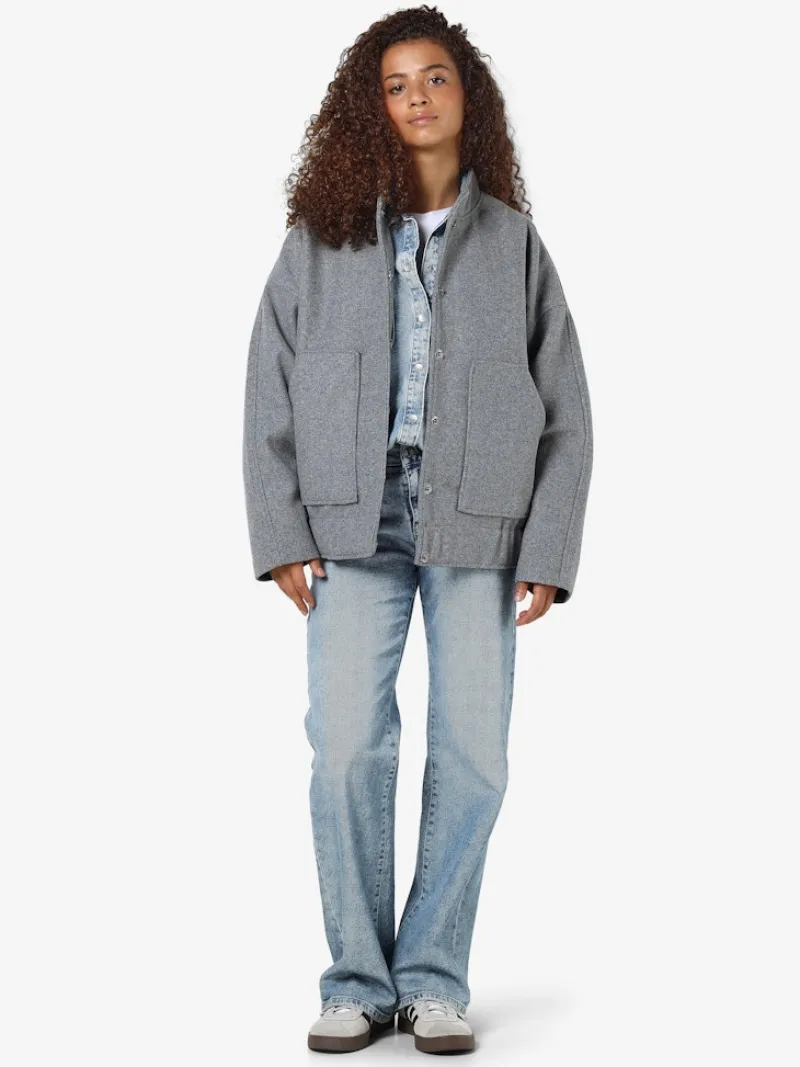 Noisy May Jacken*NMHALSTON L/S BOMBER JACKET FWD NOOS Light Grey Melange