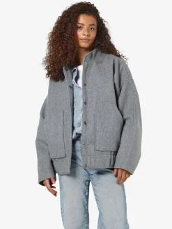 Noisy May Jacken*NMHALSTON L/S BOMBER JACKET FWD NOOS Light Grey Melange