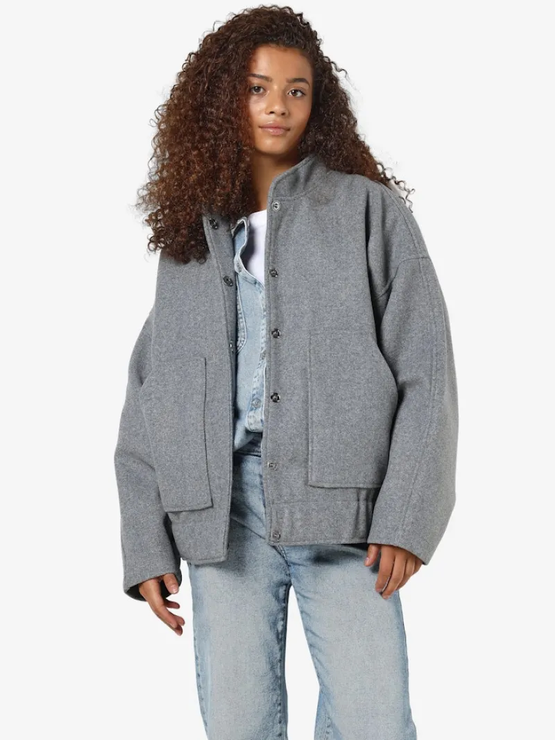 Noisy May Jacken*NMHALSTON L/S BOMBER JACKET FWD NOOS Light Grey Melange