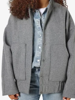 Noisy May Jacken*NMHALSTON L/S BOMBER JACKET FWD NOOS Light Grey Melange