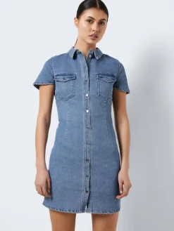 Noisy May Kleider*NMJOY S/S DRESS MB S* Medium Blue Denim