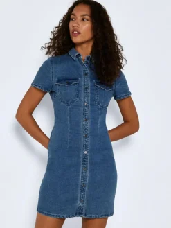 Noisy May Kleider*NMJOY S/S DRESS MB S* Medium Blue Denim