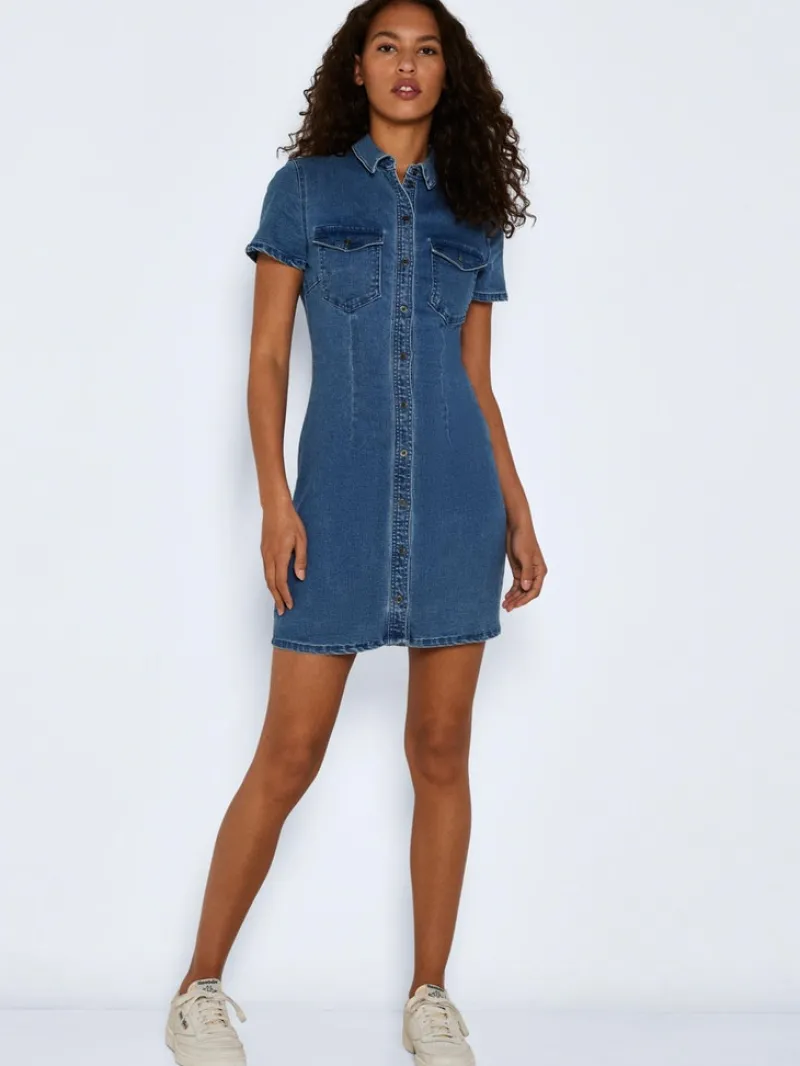 Noisy May Kleider*NMJOY S/S DRESS MB S* Medium Blue Denim