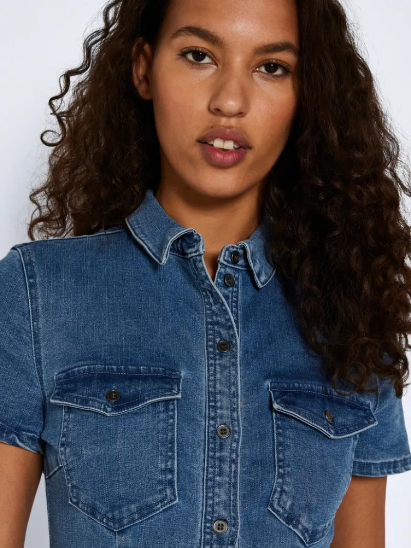 Noisy May Kleider*NMJOY S/S DRESS MB S* Medium Blue Denim