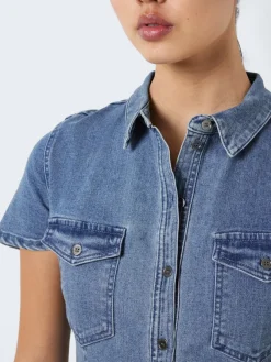 Noisy May Kleider*NMJOY S/S DRESS MB S* Medium Blue Denim