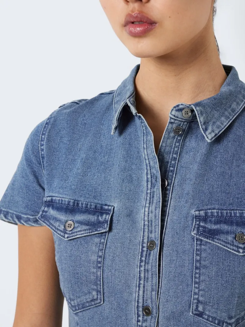 Noisy May Kleider*NMJOY S/S DRESS MB S* Medium Blue Denim