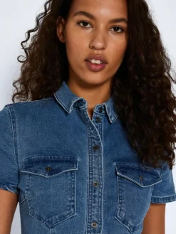 Noisy May Kleider*NMJOY S/S DRESS MB S* Medium Blue Denim