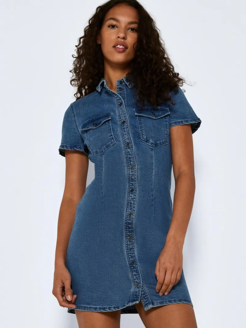 Noisy May Kleider*NMJOY S/S DRESS MB S* Medium Blue Denim