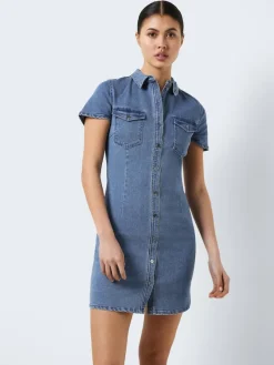 Noisy May Kleider*NMJOY S/S DRESS MB S* Medium Blue Denim