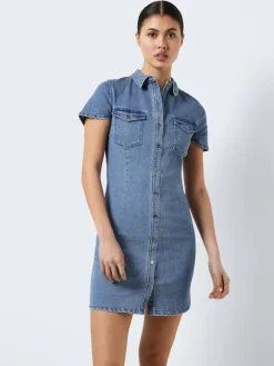 Noisy May Kleider*NMJOY S/S DRESS MB S* Medium Blue Denim