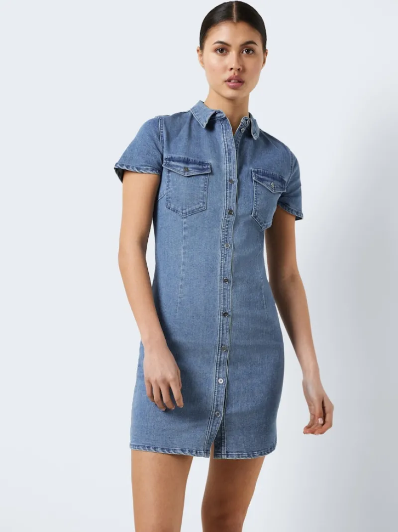 Noisy May Kleider*NMJOY S/S DRESS MB S* Medium Blue Denim