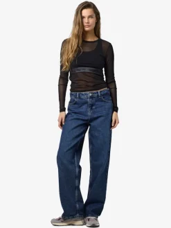 Noisy May Shirts*NMJUDITH L/S MESH TOP BG NOOS Black