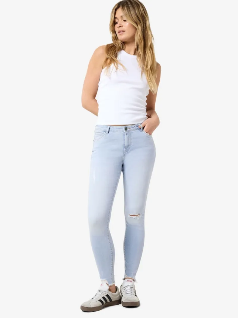 Noisy May Jeans*NMKIMMY NW DESTROY ANK SKNY AZ370LB NOOS Light Blue Denim