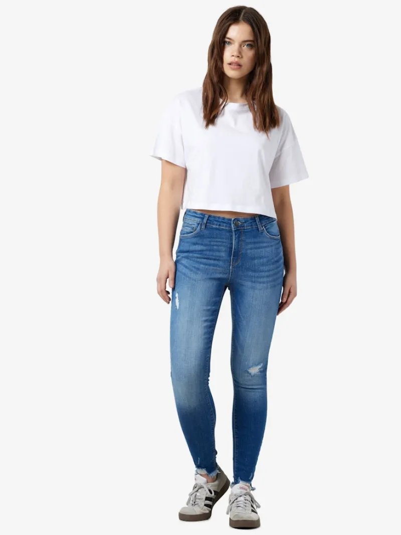 Noisy May Jeans*NMKIMMY NW DESTROY ANK SKNY AZ369DB NOOS Dark Blue Denim