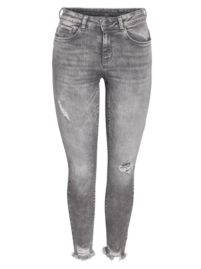 Noisy May Jeans*NMKIMMY NW DESTROY ANK SKNY AZ368MG NOOS Medium Grey Denim