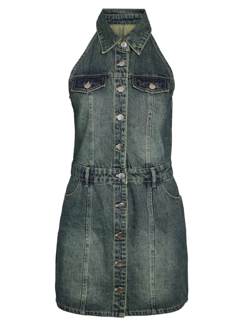 Noisy May Kleider*NMLARDIE SH SL TNTD DNM DRS VI587DB NOOS Dark Blue Denim