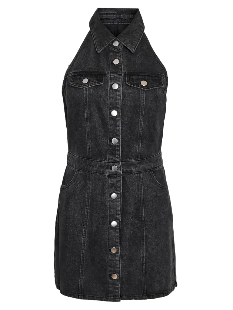 Noisy May Kleider*NMLARDIE SH SLM DENIM DRESS VI588BL NOOS Black Denim