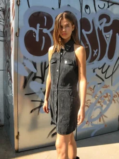 Noisy May Kleider*NMLARDIE SH SLM DENIM DRESS VI588BL NOOS Black Denim