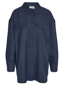 Noisy May Jacken*NMLAYTON FLANNY L/S SHACKET WVN Navy Blazer