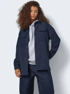 Noisy May Jacken*NMLAYTON FLANNY L/S SHACKET WVN Navy Blazer