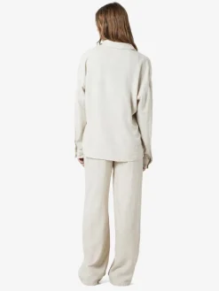 Noisy May Blusen*NMLEILANI L/S LOOSE SHIRT WVN NOOS Natural