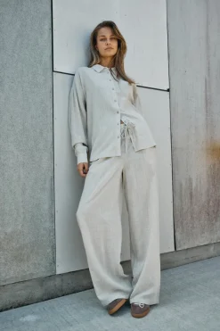 Noisy May Hosen*NMLEILANI NW LOOSE PANTS WVN NOOS Natural