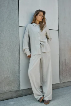 Noisy May Hosen*NMLEILANI NW LOOSE PANTS WVN NOOS Natural